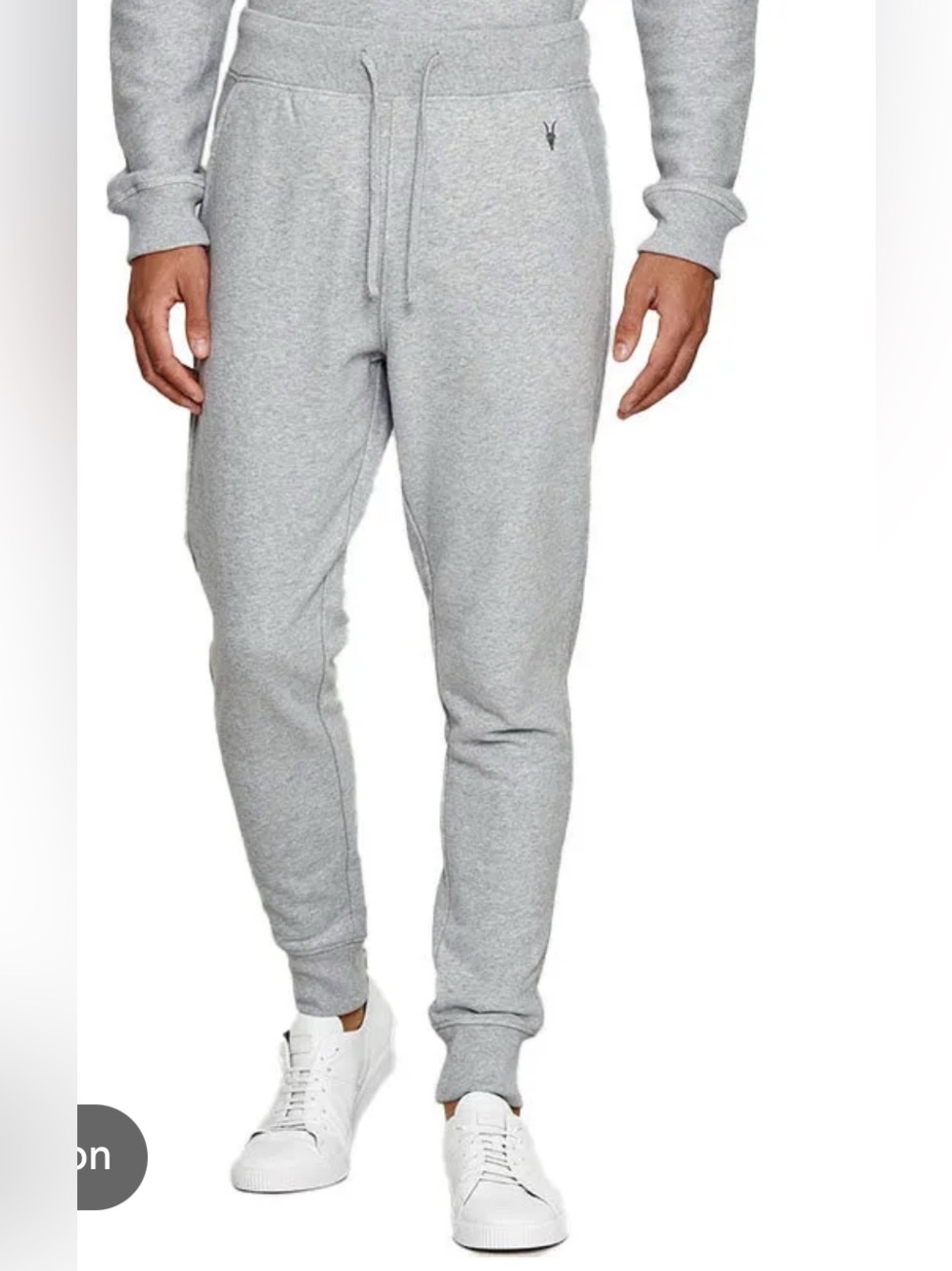 All Saints Men's Light Heather Gray Slim Jogger Sweatpants